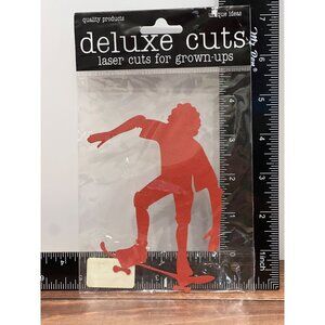 Deluxe Cuts Laser-Cut BOY ON SKATEBOARD 2 59-031 EMBELLISHMENT DIE CUT RED